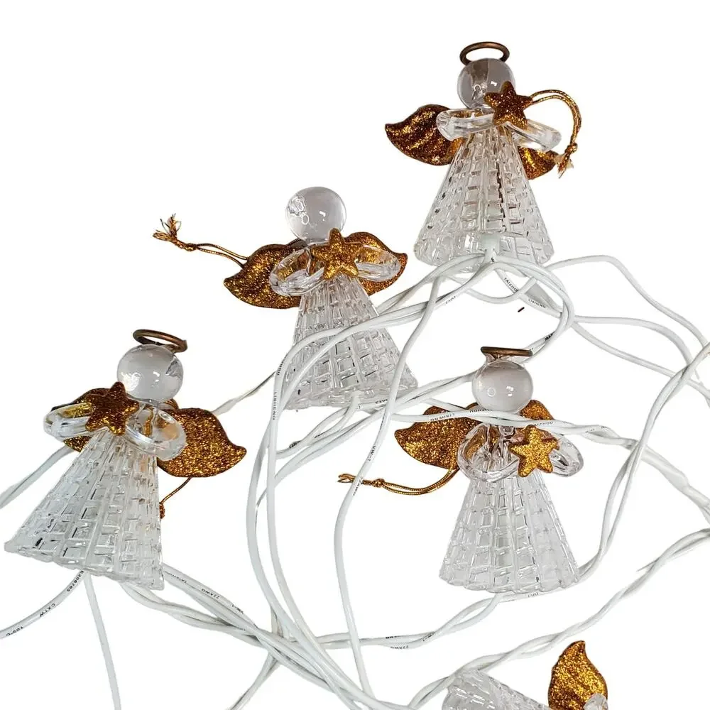 Vtg 2003 Avon Eight Angels String Lights Christmas Cherub Tested Working Y2K